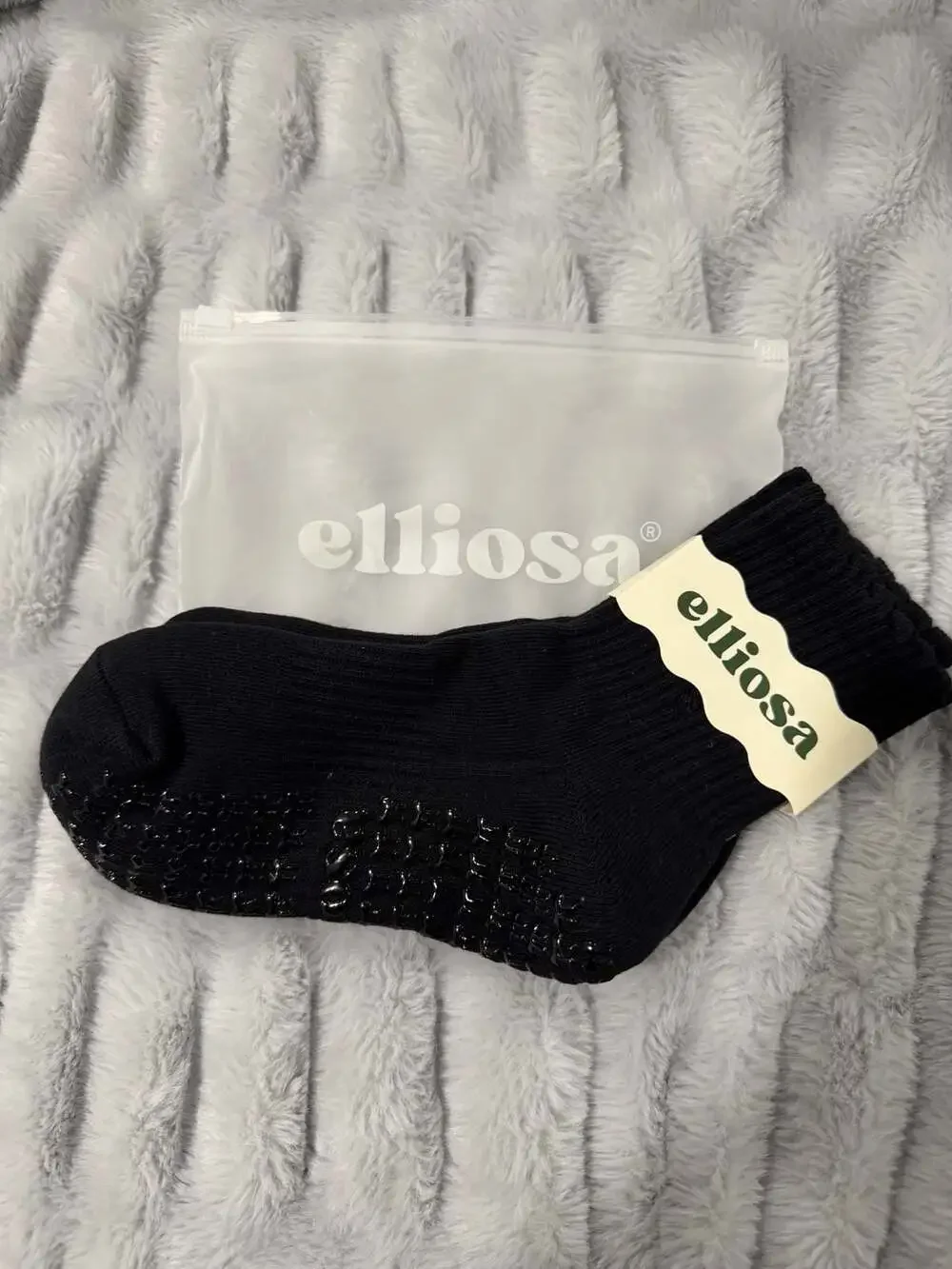 Elliosa Grip Basics Black Non-Slip Pilates and Yoga Socks Dual Direction